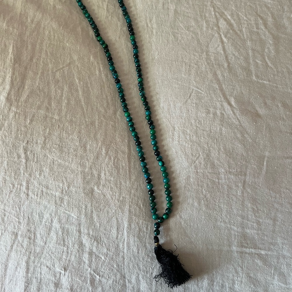 Long Beaded Tassle Necklace